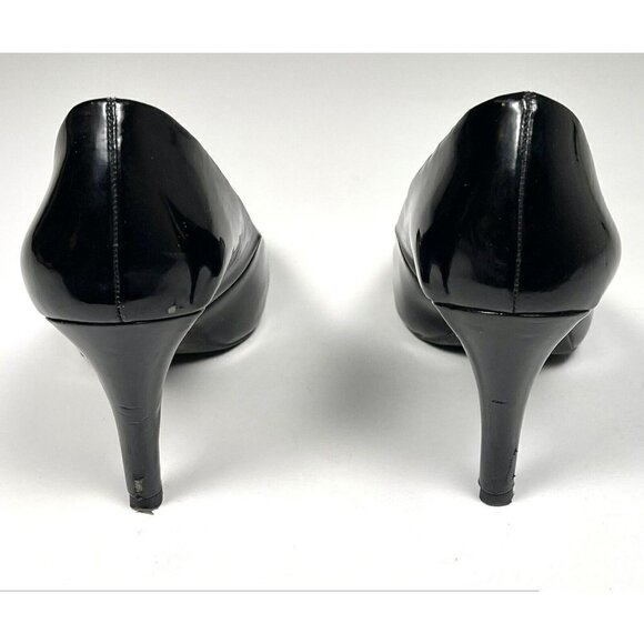 FRANCO SARTO Womens US 6M Millie Black Patent Almond Toe 3" PUMPS Heels *Flaw* - Picture 4 of 8